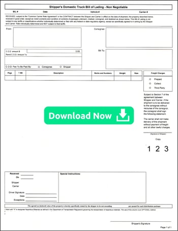 Inland Bill of Lading
